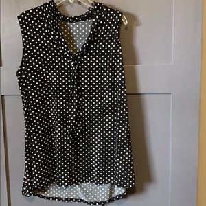 Black and white polka dot blouse
